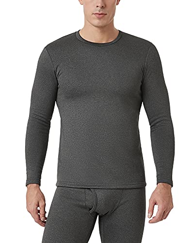 LAPASA Herren Innenfleece Thermo Unterhemd, Thermounterwäsche Oberteil Funktionsunterwäsche M26, Dunkelgrau (Extra warm, 1 Pack Oberteil), M von LAPASA