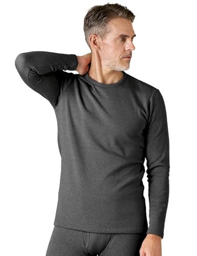 LAPASA Herren Innenfleece Thermo Unterhemd, Thermounterwäsche Oberteil Funktionsunterwäsche M26, Dunkelgrau (Extra warm, 1 Pack Oberteil), XXL von LAPASA