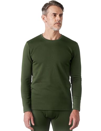 LAPASA Herren Innenfleece Thermo Unterhemd, Thermounterwäsche Oberteil Funktionsunterwäsche M26, Dunkelgrün (Extra warm, 1 Pack Oberteil), M von LAPASA