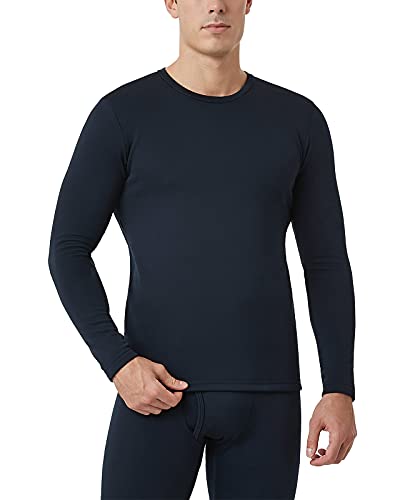 LAPASA Herren Innenfleece Thermo Unterhemd, Thermounterwäsche Oberteil Funktionsunterwäsche M26, Navy (Extra warm, 1 Pack) New, XXL von LAPASA