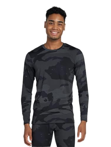 LAPASA Herren Innenfleece Thermo Unterhemd, Thermounterwäsche Oberteil Funktionsunterwäsche Warm M09, Tarnung Dunkelgrau (1 Pack Oberteil), M von LAPASA