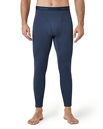 LAPASA Herren Innenfleece Thermo Unterhose, Thermohosen 1er Pack Funktionsunterwäsche Extra warm Thermoflux M25, M, Blau meliert (Extra warm) von LAPASA