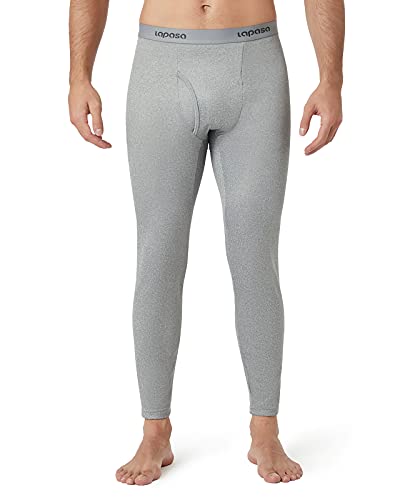 LAPASA Herren Innenfleece Thermo Unterhose, Thermohosen 1er Pack Funktionsunterwäsche Extra warm Thermoflux M25, M, Hellgrau (Extra warm) von LAPASA