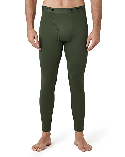 LAPASA Herren Innenfleece Thermo Unterhose, Thermohosen 1er Pack Funktionsunterwäsche Extra warm Thermoflux M25, XL, Grün (Extra warm) von LAPASA