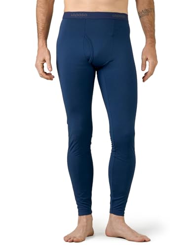 LAPASA Herren Innenfleece Thermo Unterhose, warme Funktionsunterwäsche Thermohosen M10, Blau meliert (1 Pack), M von LAPASA