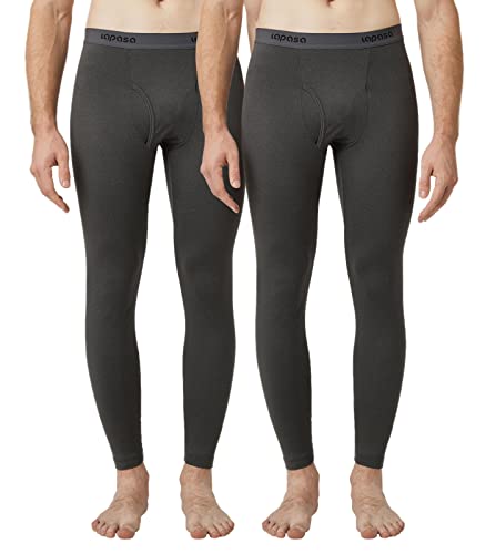 LAPASA Herren Innenfleece Thermo Unterhose, warme Funktionsunterwäsche Thermohosen M10, Dunkelgrau (2 Pack), XL von LAPASA