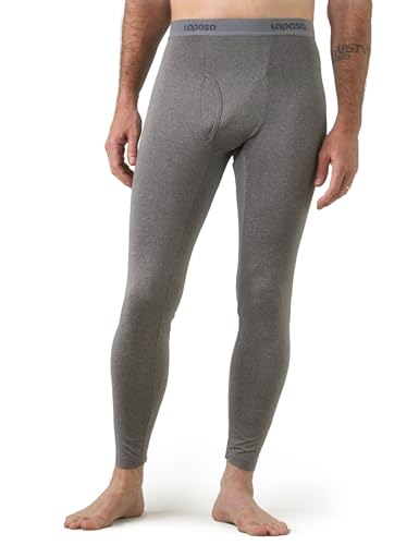 LAPASA Herren Innenfleece Thermo Unterhose, warme Funktionsunterwäsche Thermohosen M10, Hellgrau (1 Pack), M von LAPASA