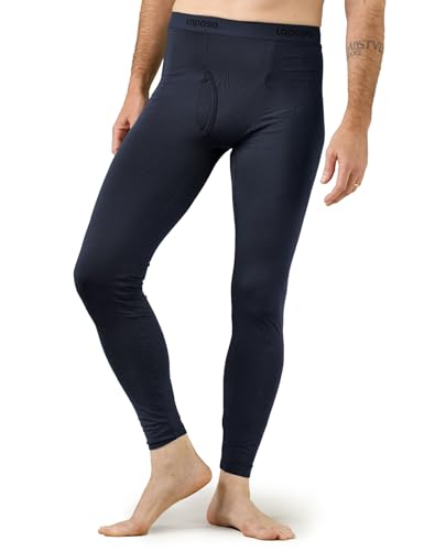 LAPASA Herren Innenfleece Thermo Unterhose, warme Funktionsunterwäsche Thermohosen M10, Navy blau (1 Pack), XXL von LAPASA