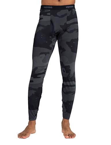LAPASA Herren Innenfleece Thermo Unterhose, warme Funktionsunterwäsche Thermohosen M10, Tarnung Dunkelgrau (1 Pack), M von LAPASA