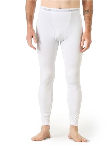 LAPASA Herren Innenfleece Thermo Unterhose, warme Funktionsunterwäsche Thermohosen M10, Weiß (1 Pack), XXL von LAPASA