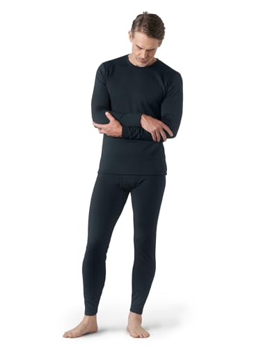 LAPASA Herren Innenfleece Thermounterwäsche Set, Thermounterhemd & Thermohosen Funktionsunterwäsche M24, Navy Blau (Extra warm), L von LAPASA