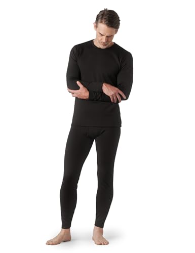 LAPASA Herren Innenfleece Thermounterwäsche Set, Thermounterhemd & Thermohosen Funktionsunterwäsche M24, Schwarz (Extra warm), L von LAPASA
