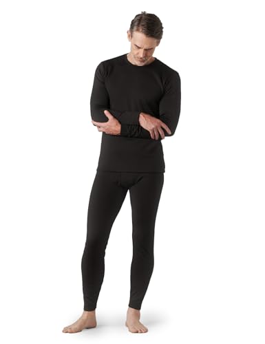 LAPASA Herren Innenfleece Thermounterwäsche Set, Thermounterhemd & Thermohosen Funktionsunterwäsche M24, Schwarz (Extra warm), M von LAPASA