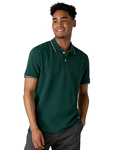 LAPASA Herren Pique Baumwoll Poloshirt Business Casual T-Shirt 1 Pack M19, Dunkelgrün, S von LAPASA