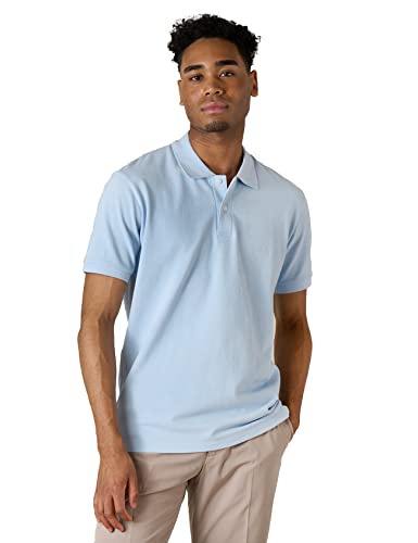 LAPASA Herren Pique Baumwoll Poloshirt Business Casual T-Shirt 1 Pack M19, Hellblau, XXXL von LAPASA