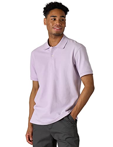 LAPASA Herren Pique Baumwoll Poloshirt Business Casual T-Shirt 1 Pack M19, Hellviolett, L von LAPASA