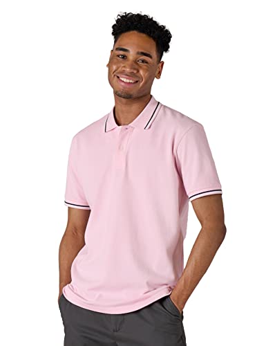 LAPASA Herren Pique Baumwoll Poloshirt Business Casual T-Shirt 1 Pack M19, Rosa, M von LAPASA