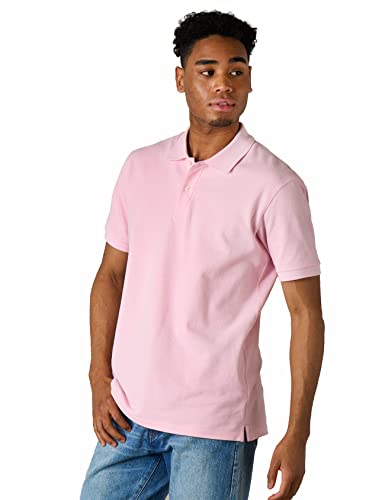 LAPASA Herren Pique Baumwoll Poloshirt Business Casual T-Shirt 1 Pack M19, Rosa, XXXL von LAPASA