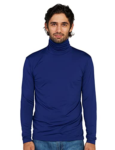 LAPASA Herren Rollkragen Thermounterhemd, Innenfleece Thermounterwäsche langärmliges Thermo-Shirt Funktionsunterwäsche Oberteil (M122), Blau (Warm), S von LAPASA