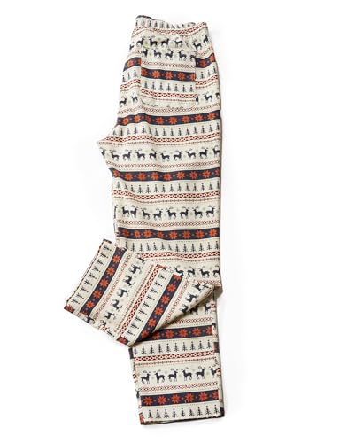 LAPASA Herren Schlafanzughose Karierte Pyjamahose, Long Relaxhose Loungehose Freizeithose M39 Wärmer, Baumwollflanell: Beige Fair Isle, Small von LAPASA