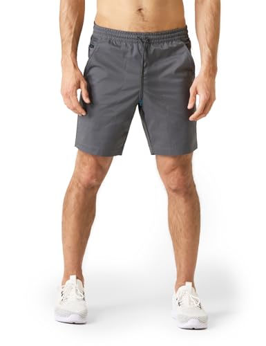 LAPASA Herren Sport Shorts mit Taschen, Schnell trocknend Workout Shorts für Männer Frühling/Sommer Loose Fit Training Hose M134, Dunkelgrau, M von LAPASA