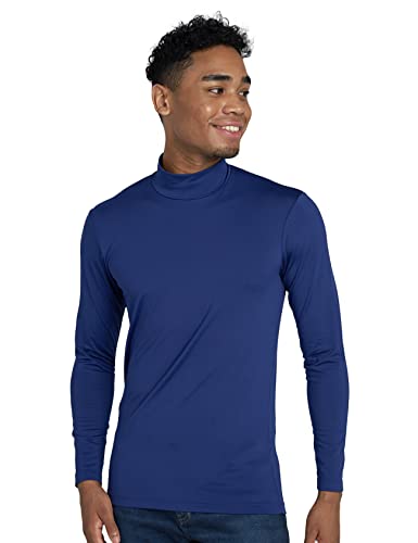 LAPASA Herren Stehkragen Thermounterhemd, Innenfleece Thermounterwäsche langarmliges Thermo Shirt Funktionsunterwäsche Oberteil (M102), Blau (Warm), S von LAPASA