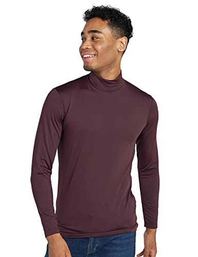 LAPASA Herren Stehkragen Thermounterhemd, Innenfleece Thermounterwäsche langarmliges Thermo Shirt Funktionsunterwäsche Oberteil (M102), Burgund (Warm), S von LAPASA