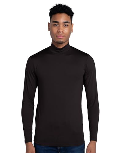 LAPASA Herren Stehkragen Thermounterhemd, Innenfleece Thermounterwäsche langarmliges Thermo Shirt Funktionsunterwäsche Oberteil (M102), Schwarz (Warm), S von LAPASA