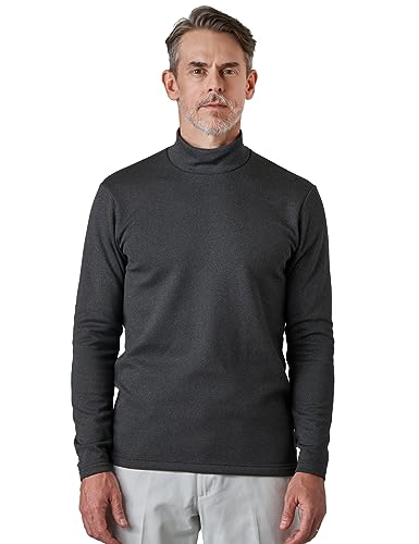 LAPASA Herren Stehkragen Thermounterhemd, Innenfleece Thermounterwäsche langarmliges Thermo Shirt Funktionsunterwäsche Oberteil (M132), Dunkelgrau (Extra warm), S von LAPASA