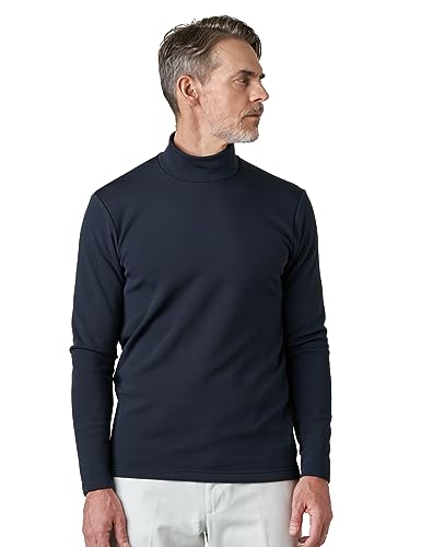 LAPASA Herren Stehkragen Thermounterhemd, Innenfleece Thermounterwäsche langarmliges Thermo Shirt Funktionsunterwäsche Oberteil (M132), Navy (Extra warm), M von LAPASA