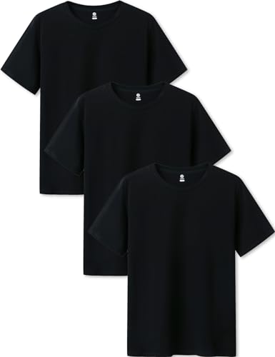 LAPASA Herren T-Shirts Baumwolle 3er Pack, Business Kurzarm Unterhemd Rundhalsausschnitt M05, Rundhals: Schwarz*3, L LAPASA Herren T-Shirts Baumwolle 3er Pack, Business Kurzarm Unterhemd Rundhalsausschnitt M05, Rundhals: Schwarz*3, L von LAPASA
