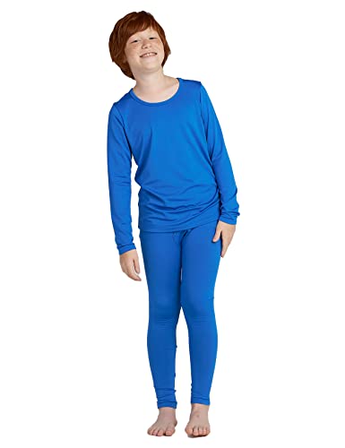 LAPASA Jungen Innenfleece Thermounterwäsche Set, Thermo Unterhemd + Hose Skiunterwäsche Funktionsunterwäsche Sets für Kinder 4-13 Jahre (Thermoflux B03), Blau, 4-5 Jahre von LAPASA