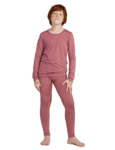 LAPASA Jungen Innenfleece Thermounterwäsche Set, Thermo Unterhemd + Hose Skiunterwäsche Funktionsunterwäsche Sets für Kinder 4-13 Jahre (Thermoflux B03), Dunkelrosa, 11-12 Jahre von LAPASA