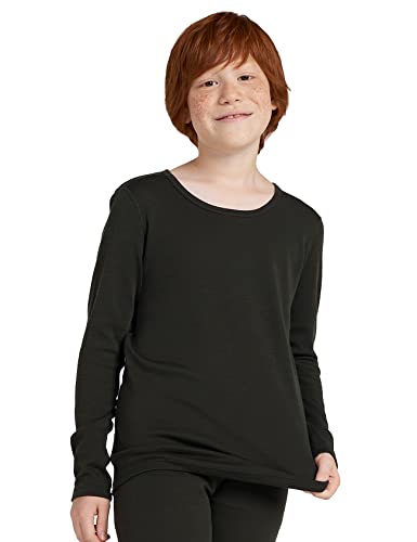 LAPASA Kinder 100% Merinowolle Thermounterhemd, Premium Merino Wolle Warme Thermounterwäsche Unterhemd Unisex K13, Grün, 9-10 Jahre von LAPASA