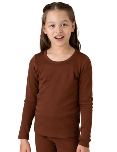 LAPASA Kinder 100% Merinowolle Thermounterhemd, Premium Merino Wolle Warme Thermounterwäsche Unterhemd Unisex K13 von LAPASA