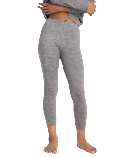 LAPASA Kinder 100% Merinowolle Thermounterhosen, Premium Merino Wolle Warme Thermounterwäsche Unterhosen Unisex K14, Hellgrau Unterhosen, 11-12 Jahre von LAPASA