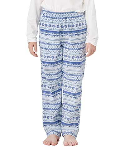 LAPASA Kinder Schlafanzughose Loungehose Freizeithose Pyjamahose Baumwolle Flanell 3-13 Jahre/ 95-165 Unisex Jungen Mädchen K06 (Blauer Schnee Fee, L) von LAPASA