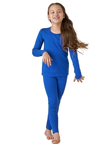 LAPASA Mädchen Thermounterwäsche Set 100% Baumwolle - warmes Unterwäsche Set für Kinder, Pyjamaset - Leggings und Langarmshirt (Thermoflux G09) von LAPASA