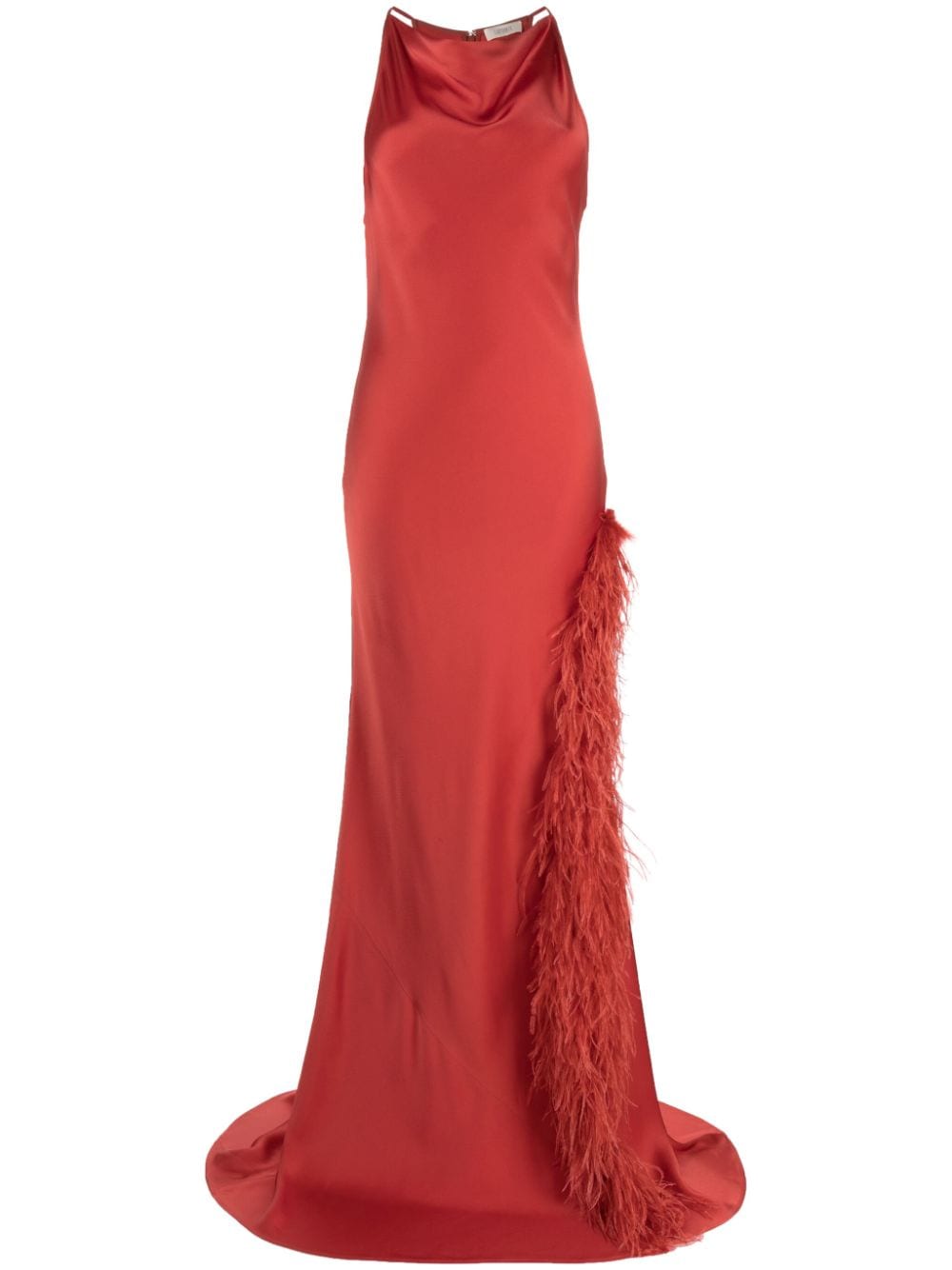 LAPOINTE Abendkleid mit Federn - Rot von LAPOINTE