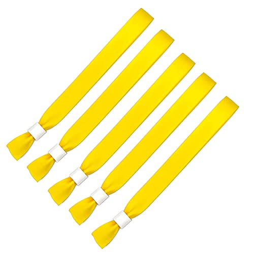 LAPOOH 100 Stück Stoff-Armbänder für Veranstaltungen, farbbeständig, Konzert-Armband (gelb) von LAPOOH