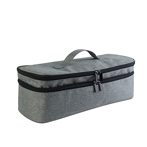 LAPOOH Doppellagige Reise-All-in-One-Haartrockner-Organizer, Lockenstab Tasche, Haartrockner, Zubehör, Aufbewahrungstasche für, grau, 0 von LAPOOH