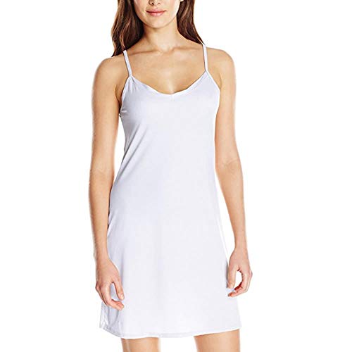 LAPOPNUT Damen Unterkleid Frauen Unterröcke Nachthemd Nachtwäsche Negligé Miederkleid gemütlich Slipdress EU von LAPOPNUT