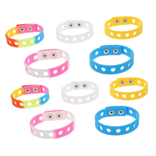LAPYAPPE 10 Stück Teiliges Elastisches Silikonarmband Stylische Langlebige Sportschmuck wristbands für Damen und Herren Geeignet für Festival Party Alltag Unisex Farblich Gemischt von LAPYAPPE
