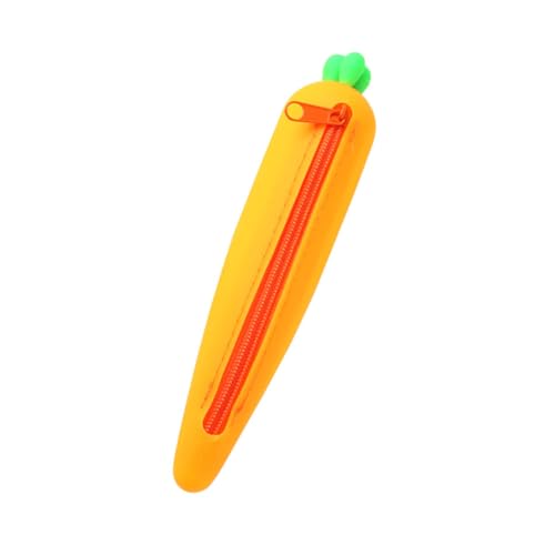LAPYAPPE Karotten Bleistifttasche Aus Silikon Für Studenten Schreibwarenmäppchen Cartoon Tierform Federmäppchen Mit Reißverschluss Für Anspitzer Notizblöcke Radiergummis von LAPYAPPE