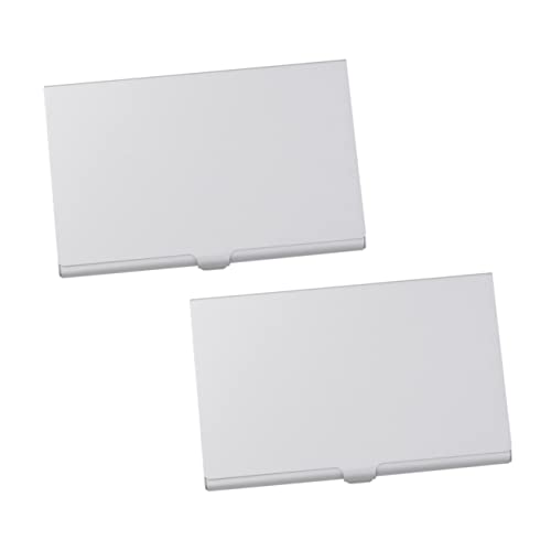 LAPYAPPE 2stücke Aluminiumlegierung Visitenkartenetui Tragbarer Kartenhalter Für Geschäftsreisen Metallbox Für Kreditkarten Und Visitenkarten Silber von LAPYAPPE