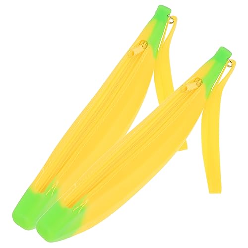 LAPYAPPE 2stücke Silikon Federmäppchen Banane-Form Große Kapazität Stiftetasche Für Schule Und Büro Kreative Und Tragbare Aufbewahrung Für Schreibwaren Gelbe Farbe von LAPYAPPE