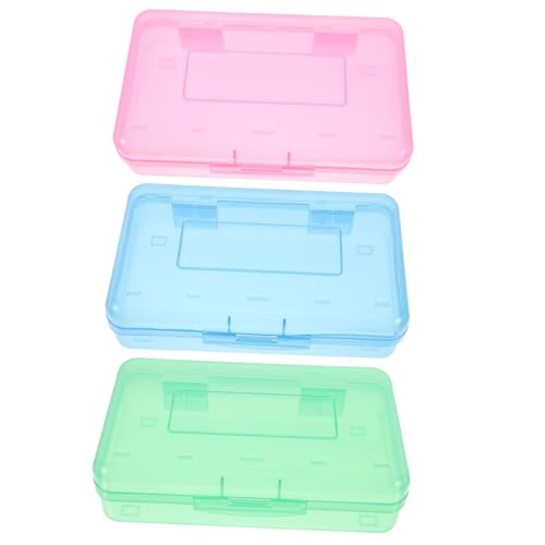 LAPYAPPE 3 Stück Große Kapazität Stapelbare Aufbewahrungsbox für Stifte aus Langlebigem PP Kunststoff mit Sicherem Flip Deckel für Büro und Zuhause Transparenter Organizer für Schreibwaren von LAPYAPPE