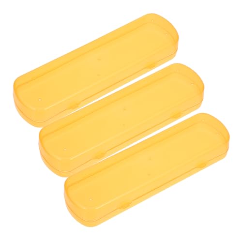 LAPYAPPE 3 Stück Teiliges Reiseetui für Zahnbürste und Zahnpasta Tragbare wasserdichte Zahnputzbecher Atmungsaktive Organizer für Camping Outdoor und Geschäftsreisen Gelb von LAPYAPPE