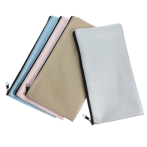 LAPYAPPE 4 Stück Aufbewahrungstasche Erhalten Brieftasche Mit Geldumschlag Beutel Vielseitig Reißverschlüsse Budget Geldbörsen Taschen Klein Überprüfen Kasse Pu von LAPYAPPE