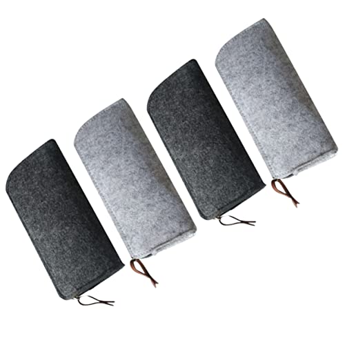 LAPYAPPE 4stücke Teiliges Filz Federmäppchen Dunkelgrau Multifunktionale Stifte Und Kosmetiktasche Für Schulbedarf Schreibwaren Und Makeup Praktischer Organizer Für Stifte Bleistifte von LAPYAPPE